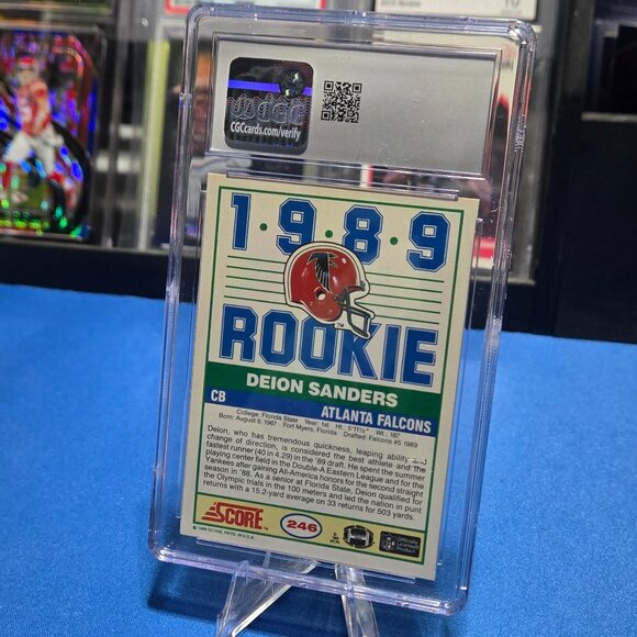 1989 Score #246 Deion Sanders (RC) (CGC 8.5) - Picture 2 of 2
